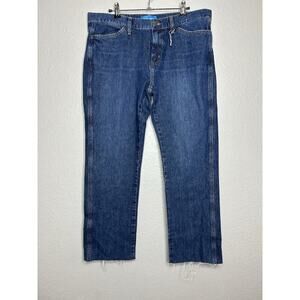 M.I.H Cult Jeans Mid Rise Dark Wash No Distressing Raw Hem Women's Size 32‎ NEW